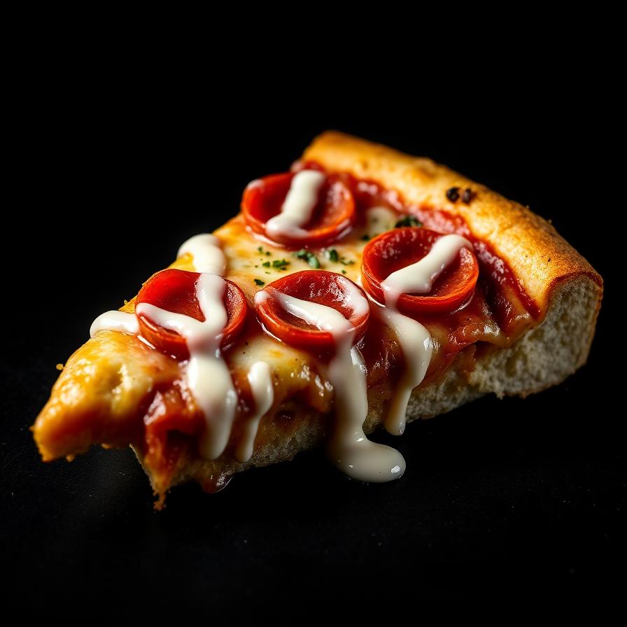 Pizza with ranch drizzle