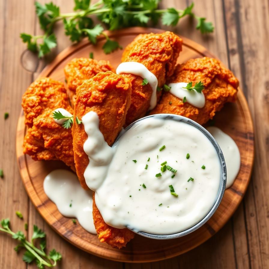 Wings drenched in ranch